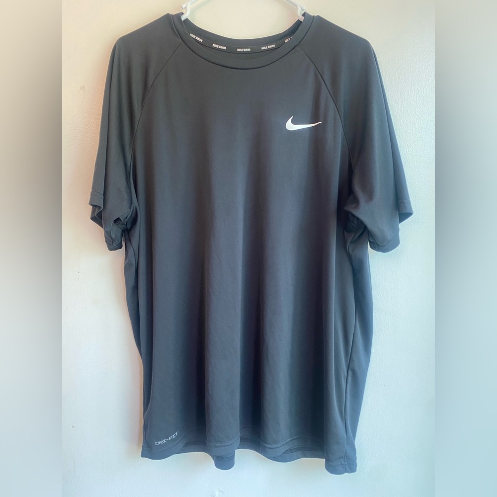 Nike Swim Black Dri-Fit T-Shirt with Logo